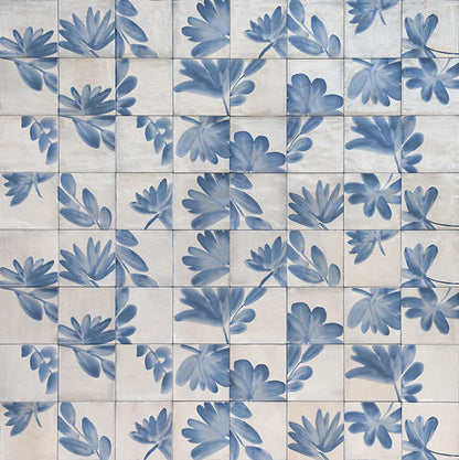 Rice Natural Deco Blossom Square 6X6 Glossy