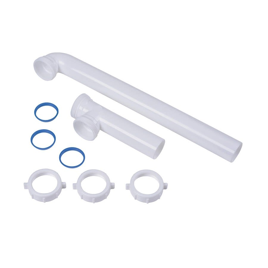 Continuous Waste, End Outlet, 1-1/2 in, PVC, White