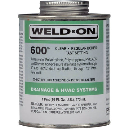 600™ Light Body Cement, 1 pt, Clear, For Styrene, Polyethylene, Polypropylene, PVC, ABS
