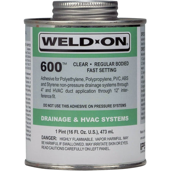 600™ Light Body Cement, 1 pt, Clear, For Styrene, Polyethylene, Polypropylene, PVC, ABS