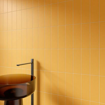 Color Wheel Linear Matte Mustard Rectangle 4X12 Matte