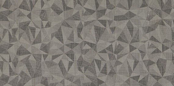 Fabric Art Ashen Steel Prism Rectangle, Modern Kaleidoscope 12X24 Matte
