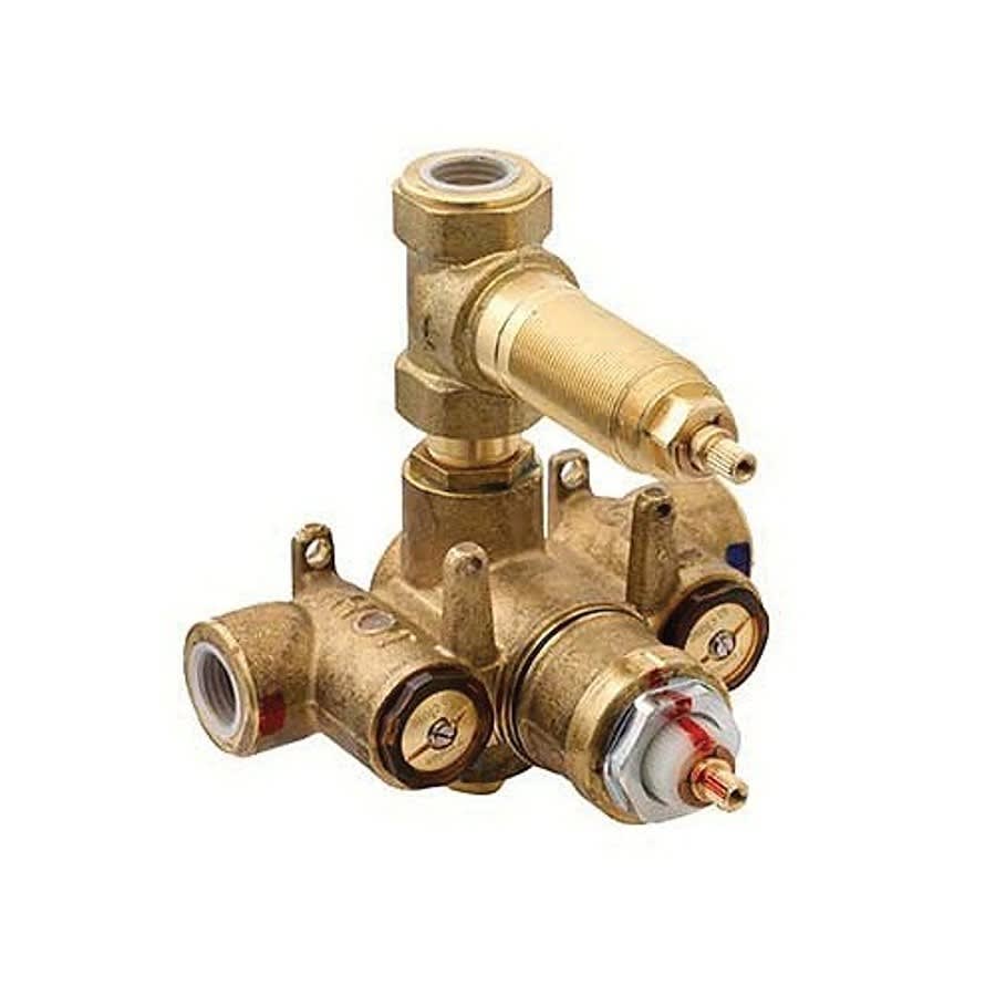 1-Port Thermostatic Rough-In Valve, 1/2 in, FNPT, 1 Way, 45 psi, 9 gpm, Solid Brass Body