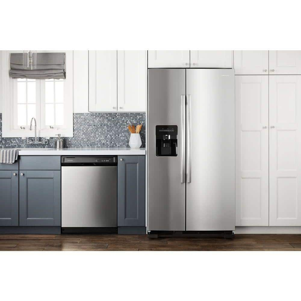 33" Width 21.4 cu. ft. Side by Side Refrigerator in Stainless Steel