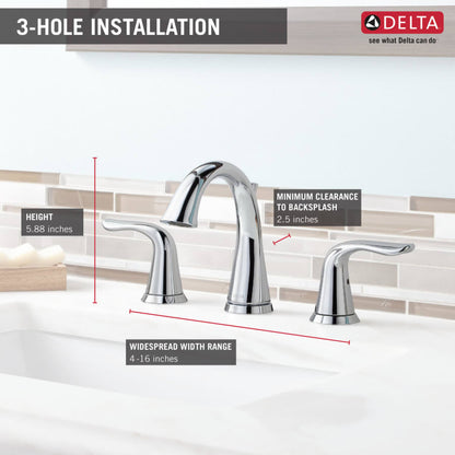 Lahara Widespread Bathroom Faucet with Pop-Up Drain Assembly - Includes Lifetime Warranty