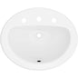 Rockaway 20-1/2" Oval Vitreous China Drop In Bathroom Sink with Overflow and 3 Faucet Holes at 8" Centers