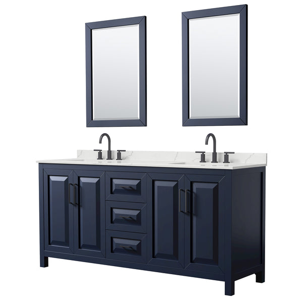 Daria Double Bathroom Vanity - 72W x 35.75H x 22D