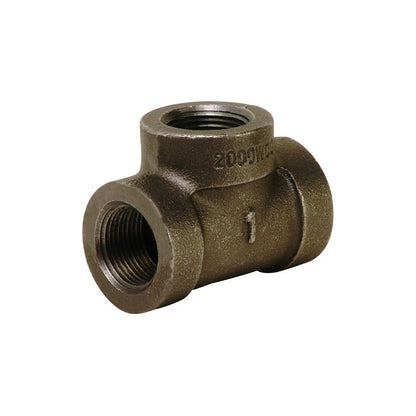 Tee, 1 in, FNPT, 300 lb, Malleable Iron, Black