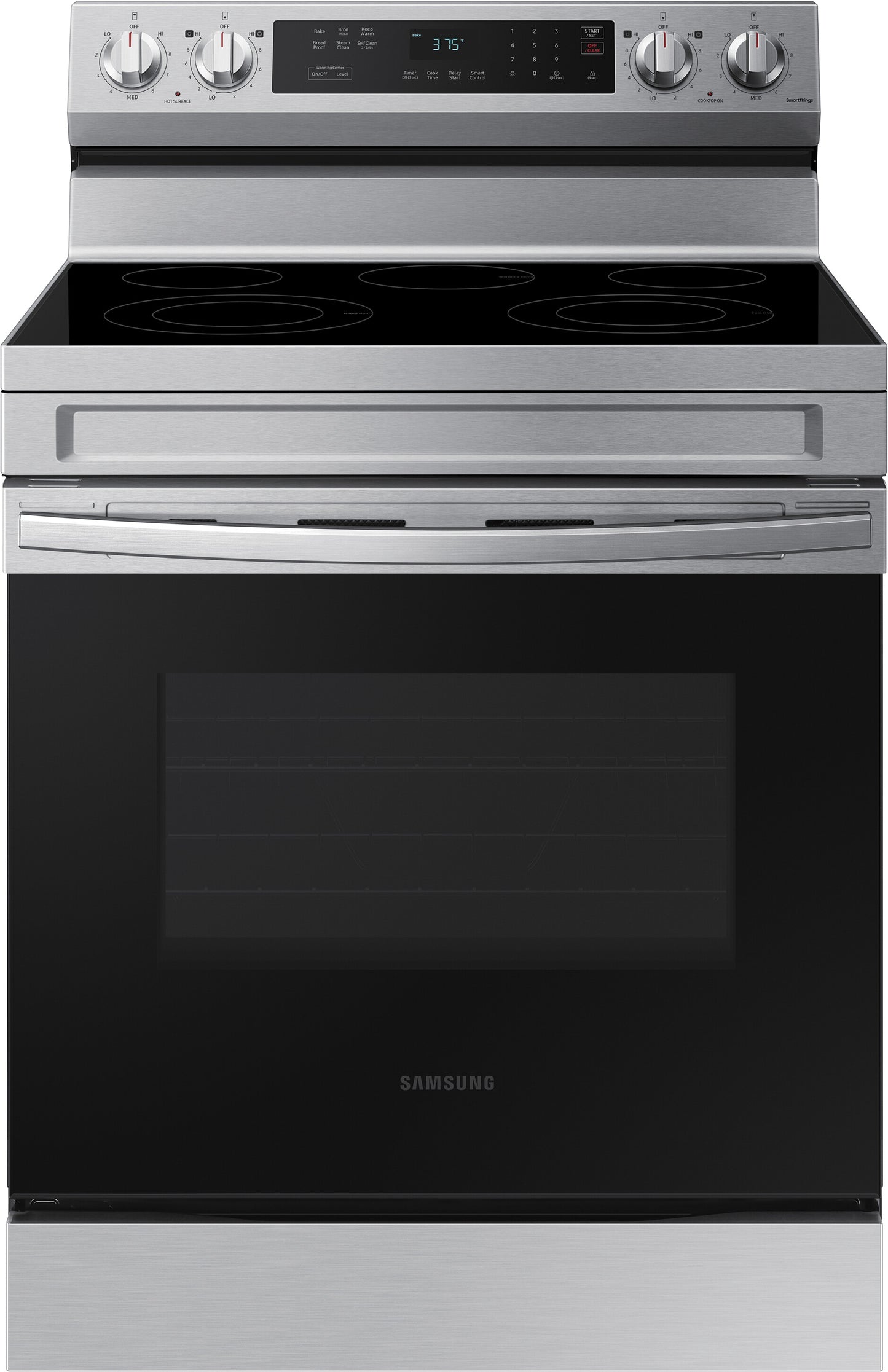 Samsung 4 Piece Kitchen Appliances Package with Side-by-Side Refrigerator, Electric Range, Dishwasher and Over the Range Microwave in Stainless Steel