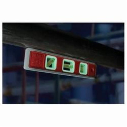 Magnetic Torpedo Level, 9 in L, 3 Vials, Aluminum, 180/45/90 deg Vial Position, 1 mm