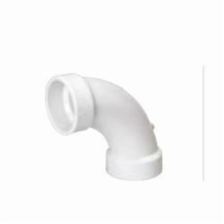 Long Sweep 90 deg Elbow, 4 in, Hub, DWV, PVC