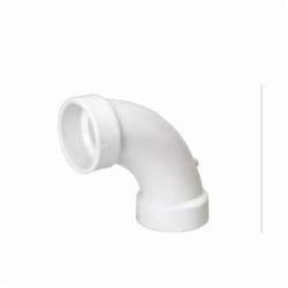 Long Sweep 90 deg Elbow, 3 in, Hub, DWV, PVC
