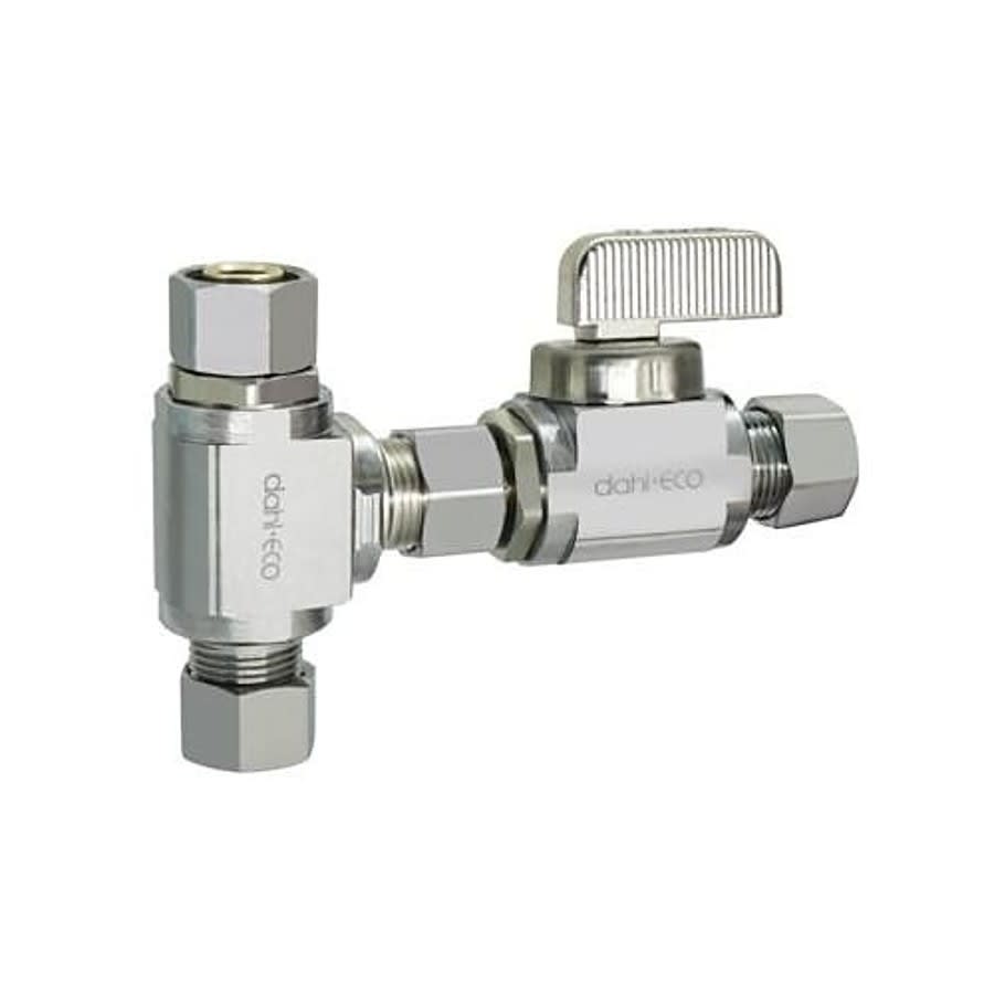 Quarter Turn Tee Stop, 3/8 in, Comp, Polished Chrome