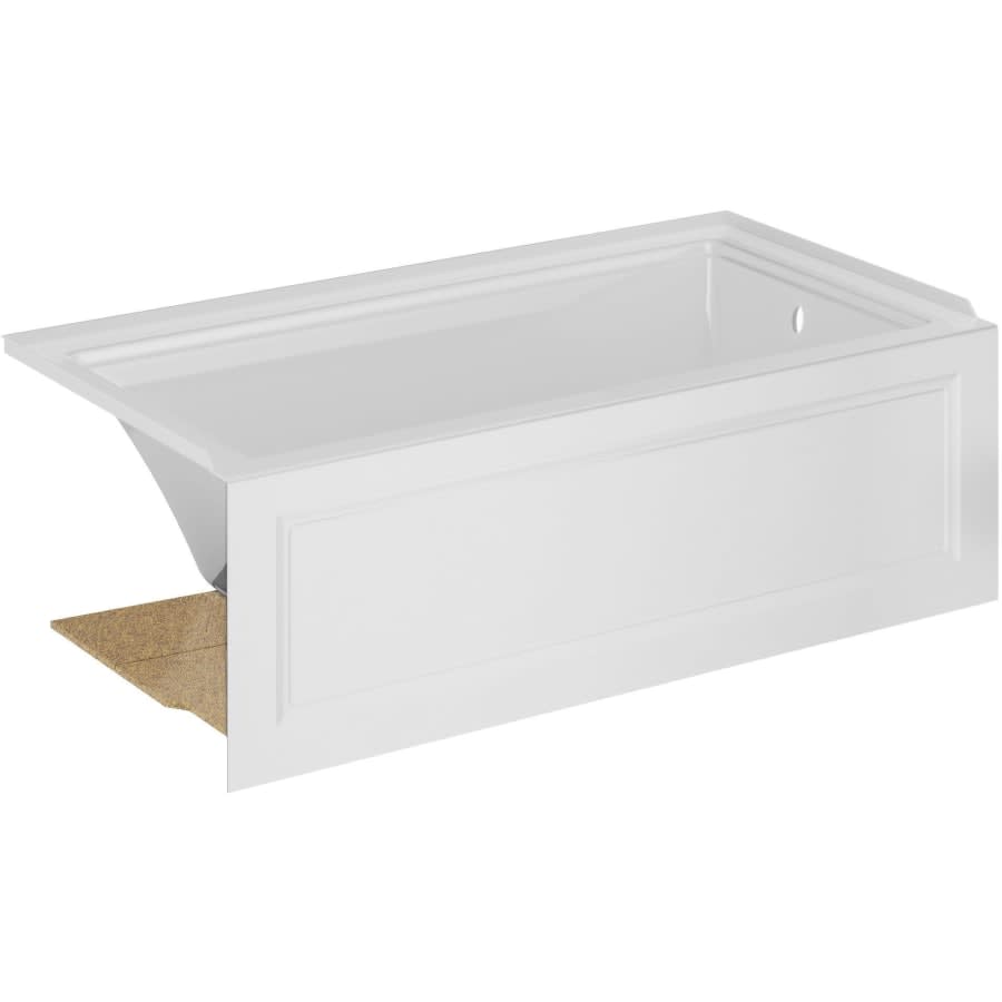 Town Square S 60" Three Wall Alcove Acrylic and Fiberglass Soaking Tub with Right Drain