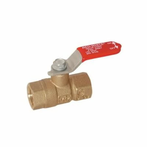 2-Piece Ball Valve, 1/4 in, FNPT, Full Port, Plated Brass Ball, Brass