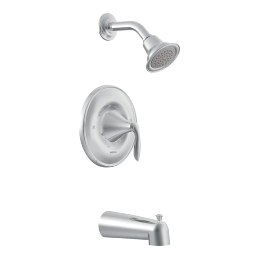 Posi-Temp Pressure Balanced Tub and Shower Trim with 2.5 GPM Shower Head and Tub Spout from the Eva Collection (Less Valve)