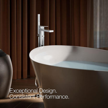 Parallel Floor Mounted Tub Filler - Includes Hand Shower