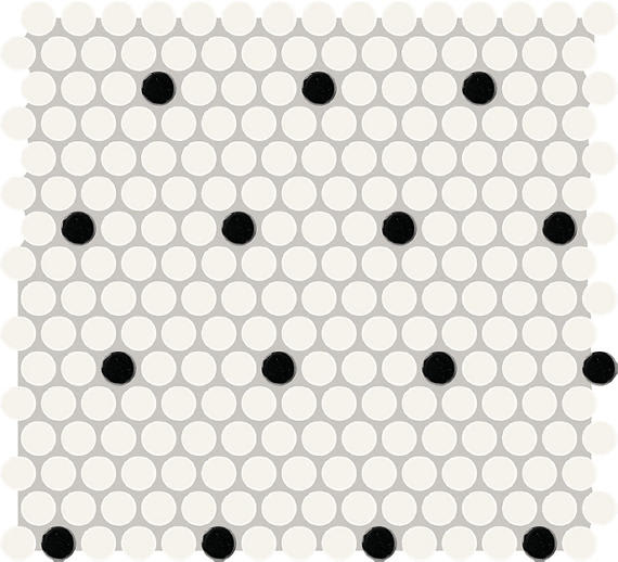 Keystones Arctic White/Black Hexagon 1X1 Matte