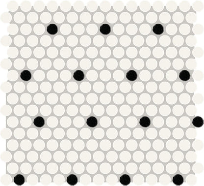 Keystones Arctic White/Black Hexagon 1X1 Matte