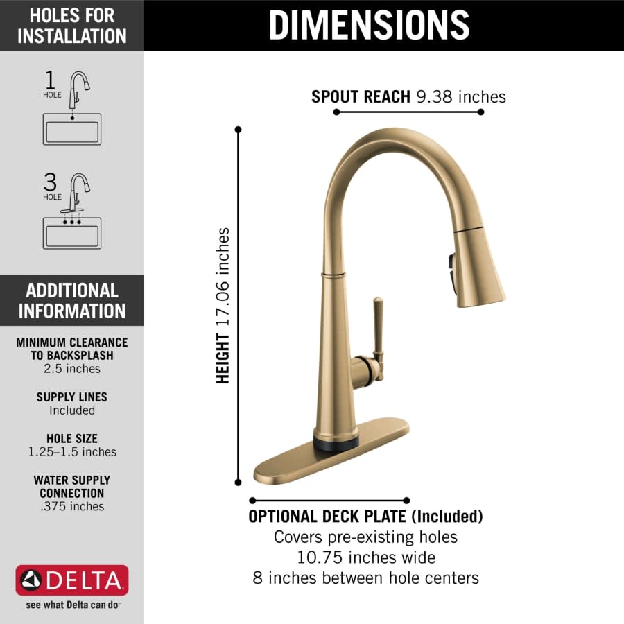 Emmeline 1.8 GPM Pull-Down Kitchen Faucet with On/Off Touch Activation, ShieldSpray and Magnetic Docking Spray Head