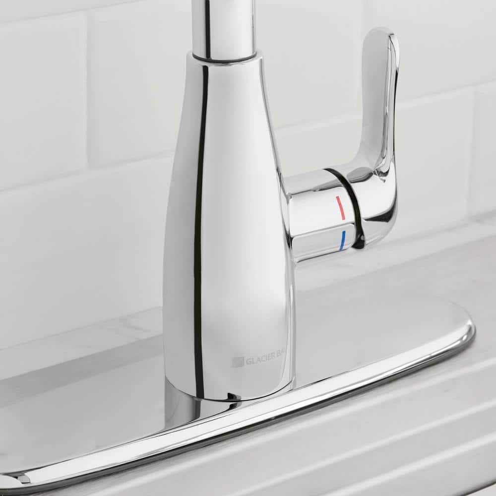 Glacier Bay McKenna Single-Handle Pull Down Sprayer Kitchen Faucet in Stainless Steel with TurboSpray and FastMount