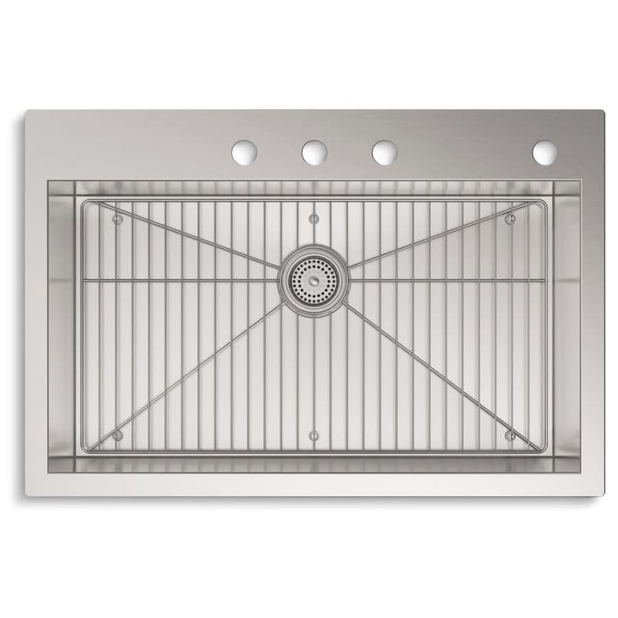 Vault 33" Single Basin Drop-In / Under-Mount 18-Gauge Stainless Steel Kitchen Sink with SilentShield - Basin Rack Included