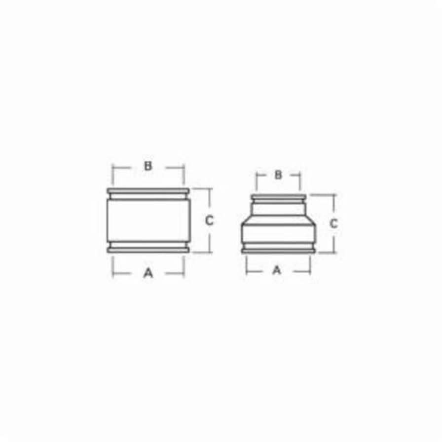 Shielded Transition Coupling, 8 in, PVC/Stainless Steel