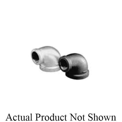 90 deg Elbow, 3/4 x 1/8 in, FNPT, 150 lb, Malleable Iron, Black