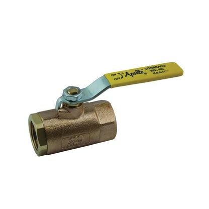 2-Piece Ball Valve, 3 in, FNPT, Standard Port, Plated Brass Ball, Bronze