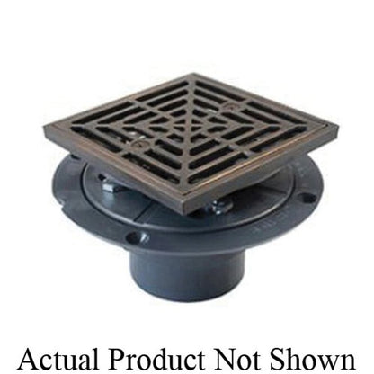 Shower Pan Drain, 2 in, Hub, 4-1/2 in, Grid, PVC Drain, Nickel Bronze