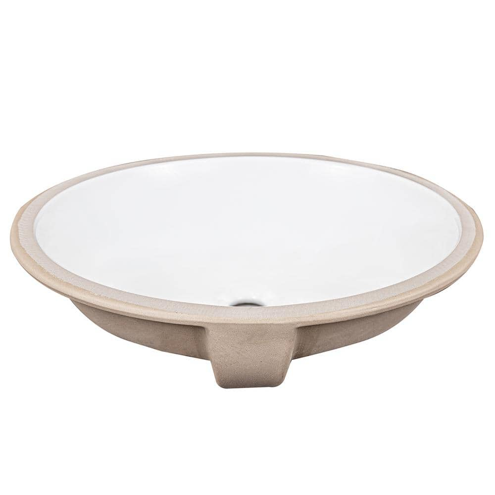 19.5 in. Undermount Oval Vitreous China Bathroom Sink in White