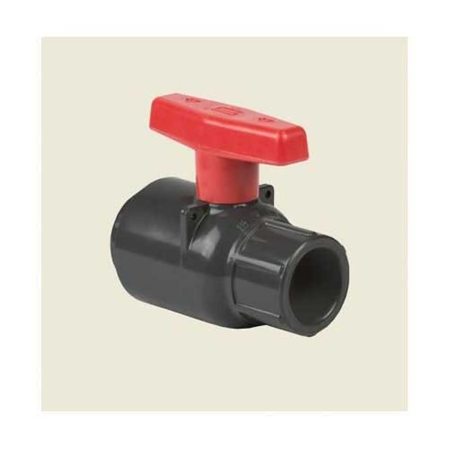 1-Piece Ball Valve, 1/2 in, Socket, Standard Port, PVC Ball, PVC