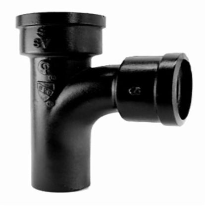 Service Weight Sanitary Tee, 4 x 3 in, Spigot x Hub, Cast Iron