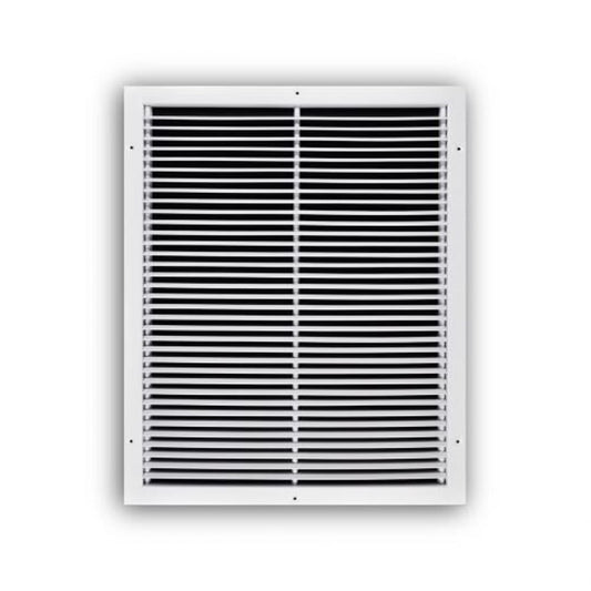 Fixed Bar Type Return Grille, 20 x 25 in, No Damper, Steel, White