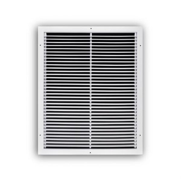 Fixed Bar Type Return Grille, 20 x 25 in, No Damper, Steel, White