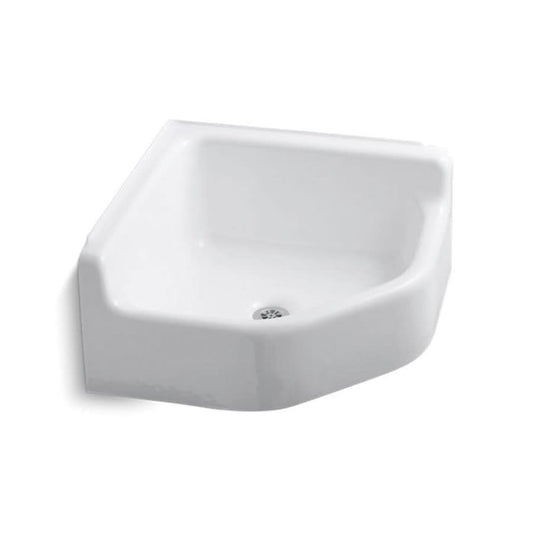 Whitby™ Mop Sink, 1 Basin, Corner Mount, Cast Iron, White