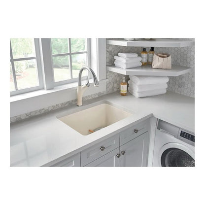 LIVEN™ SILGRANIT® Laundry Sink, 1 Basin, Top/Under Mount, 1-Hole, Granite, White