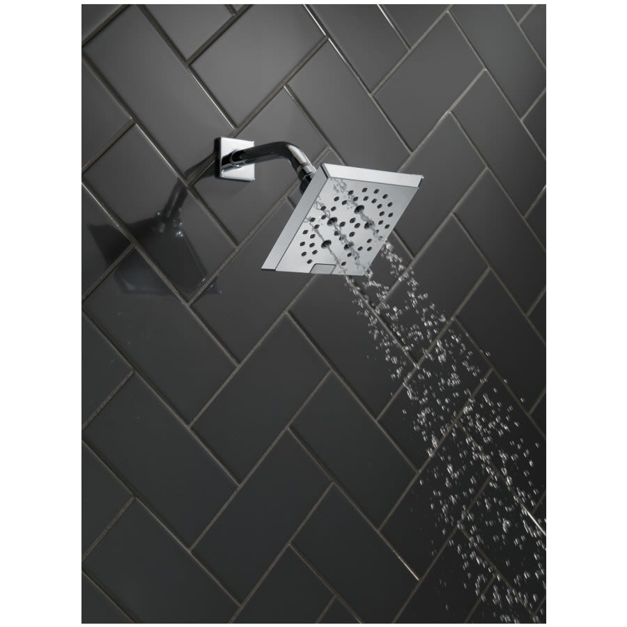 Universal Showering 5-13/16" Square 1.75 GPM Shower Head Full Spray Pattern with Touch Clean and H2Okinetic Technology