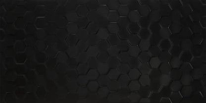 Multitude Domino Black Rectangle, Hex 12X24 Textured