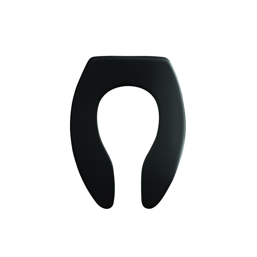 Toilet Seat, Elongated Bowl, Open Front, Less Cover, Plastic, White