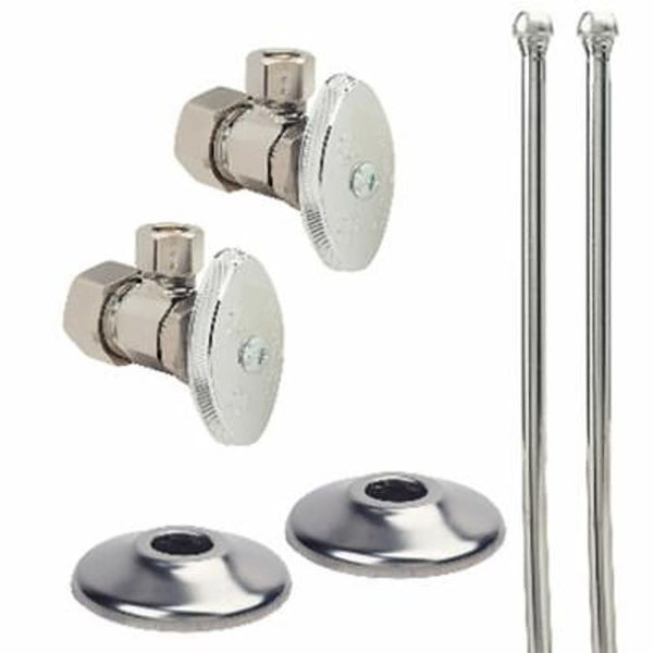 Faucet Supply Kit, Brass, Polished Chrome