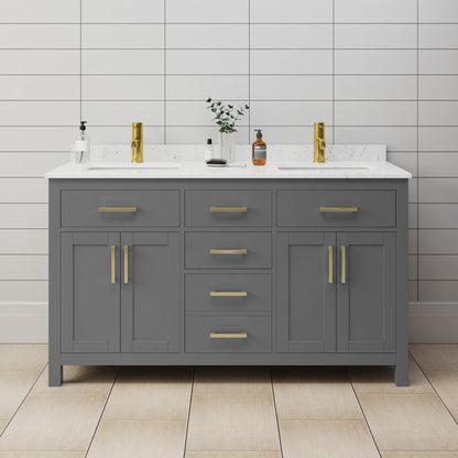 Beckett Double Bathroom Vanity - 60W x 35H x 22D
