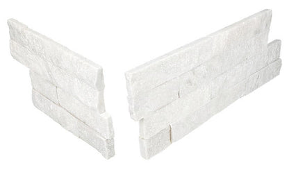 Stacked Stone Sanya White Rectangle, Natural Cleft 6X24