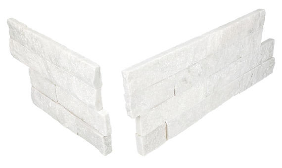 Stacked Stone Sanya White Rectangle, Natural Cleft 6X24