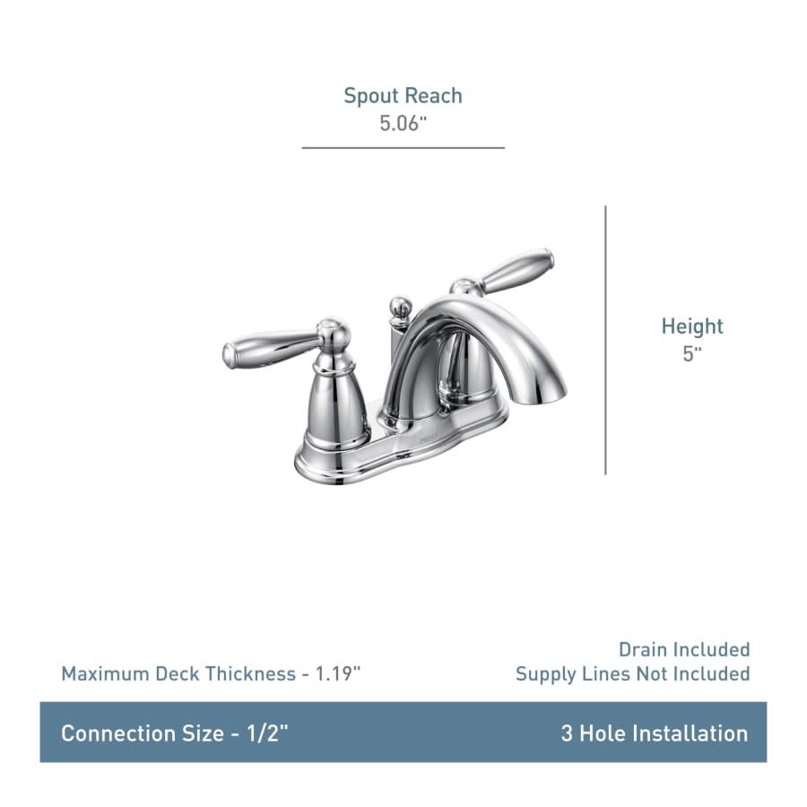 Brantford Double Handle Centerset Bathroom Faucet - Pop-Up Drain Assembly and Valve Included