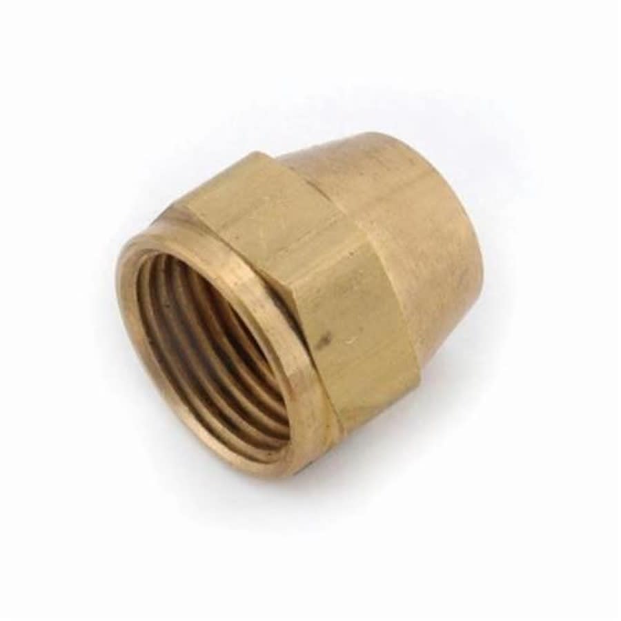 Short Nut, 5/8 in, Flare, Brass, Rough Brass, Domestic