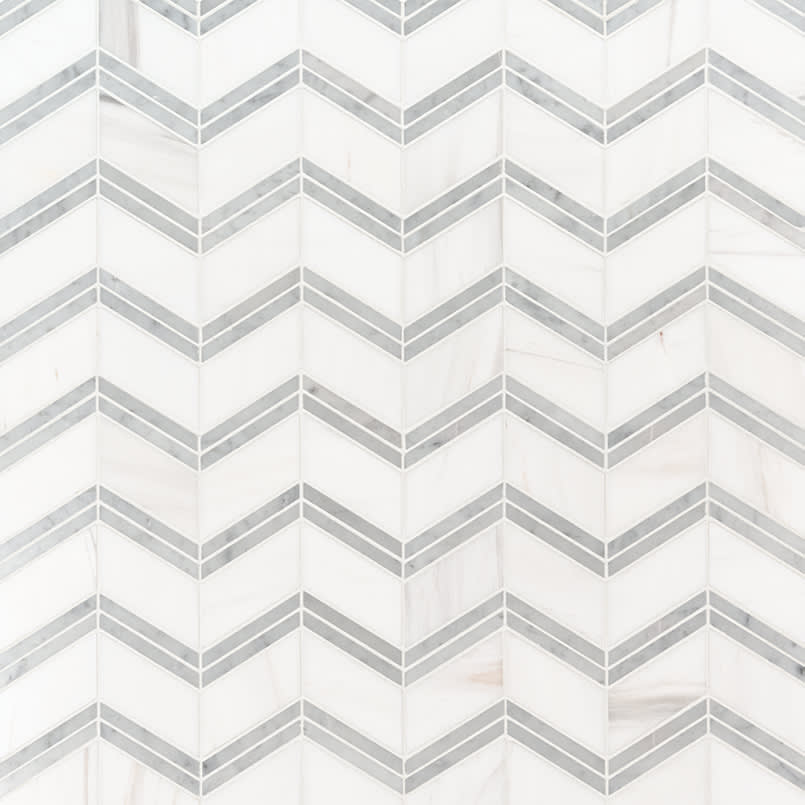 Bianco Dolomite Chevron Polished