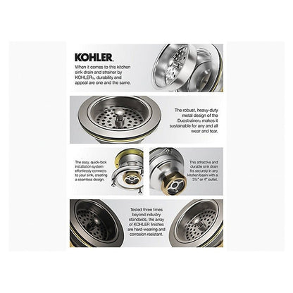 Sink Drain and Strainer With Tailpiece, Matte Black