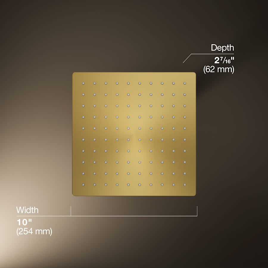 Honesty Square 10" Single Function 1.75 GPM Rainhead with MasterClean Sprayface