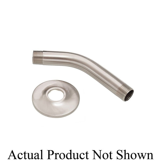 Shower Arm, Wall Mount, 6 in L, Brushed Nickel Stainless